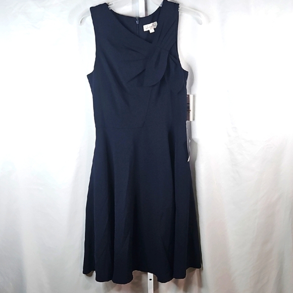 Harper Navy Blue Cowl Neck Sleeveless Midi Dress Size 12 NWT - Picture 1 of 7